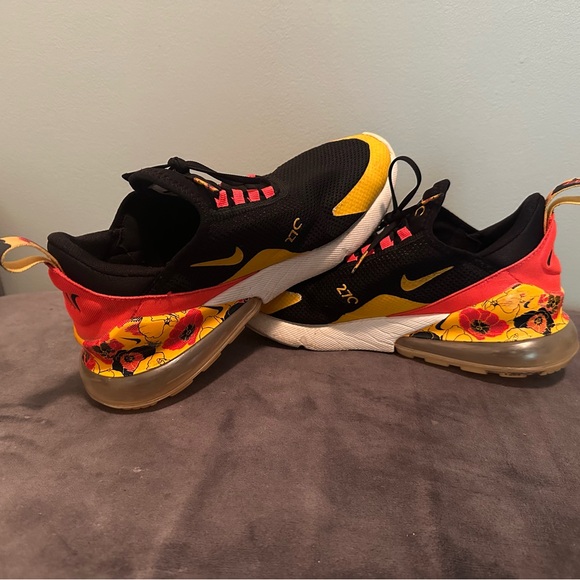 Nike Air Max 270 Black Red Yellow Sneakers - Picture 1 of 6